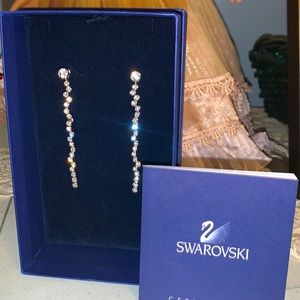 Swarovski crystal long drop earrings- beautiful!